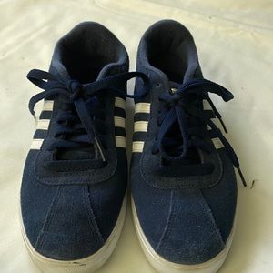Adidas, Size 7 1/2, Suede, Dark Blue